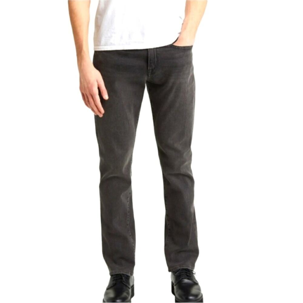 Frame L'Homme Slim Jean Fade to Grey Washed Black Denim Stretch Size 36x32 Mens